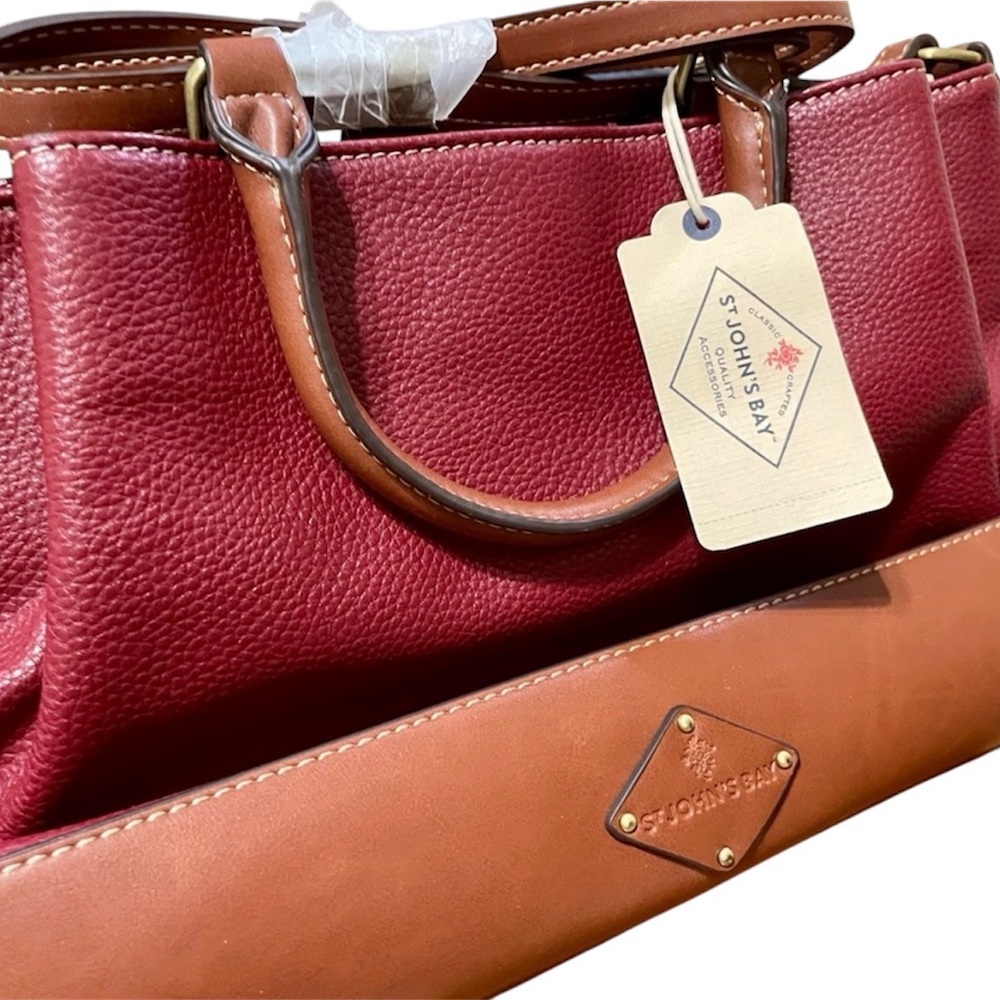St. John's Bay Red and Brown Tote